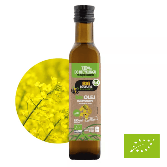 Olej rzepakowy tłoczony na zimno BIO 250 ml