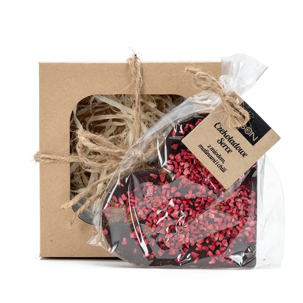 Czekolada ciemna z miodem i chili w kształcie serca 85 g