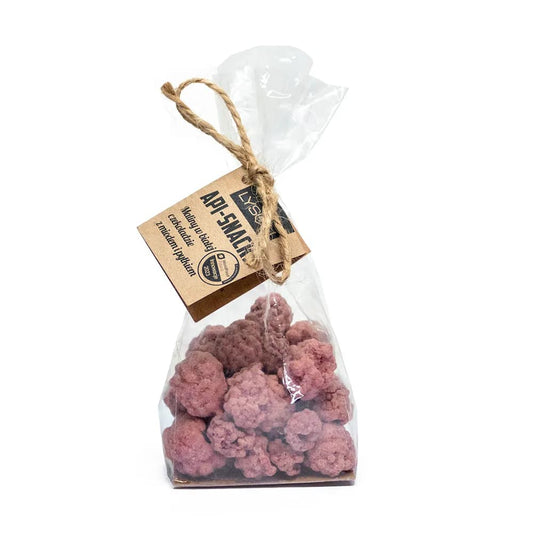 Malina w białej czekoladzie z miodem i pyłkiem pszczelim 50 g